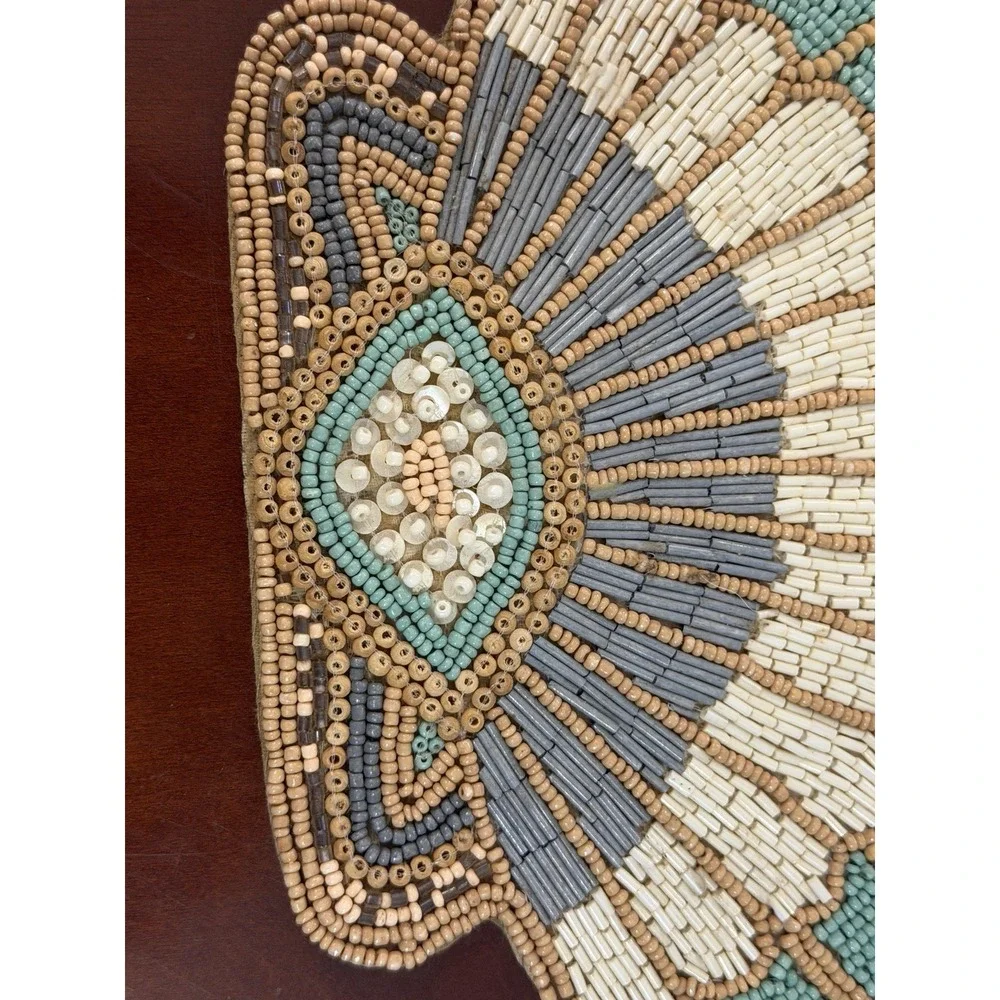 Scallop Sea Shell Beaded Placemat Centerpiece Charger 13 x 17.5